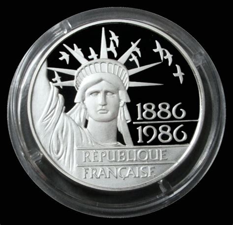 Silver Proof France Francs Piedfort Statue Of Liberty Coin