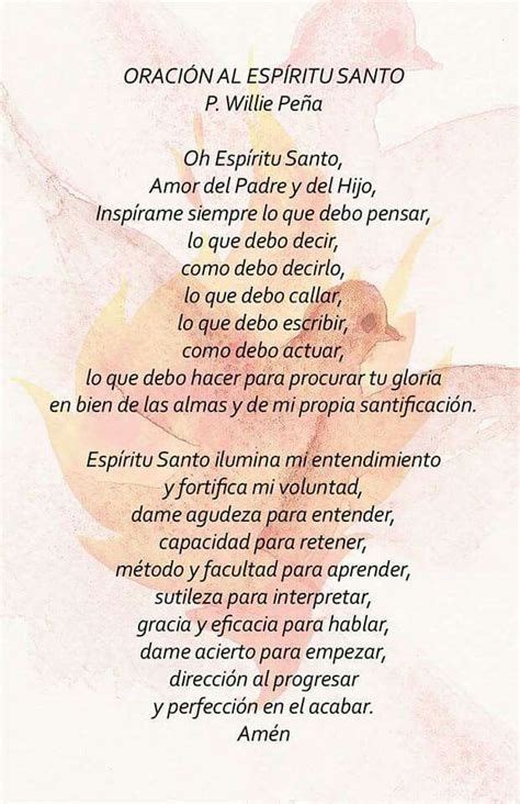 Oracion Al Espiritu Santo … | Oración Al Espíritu Santo Catholic ...