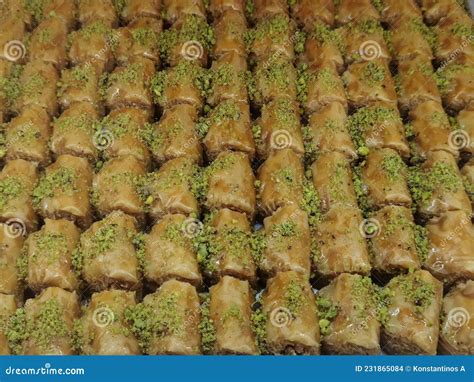 Baklavas Baklava Sweet Traditonal In Ioannina Greece Royalty Free Stock