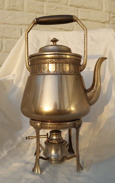 Samovar Con Quemador Jugendstil Cobre Madera Bano Catawiki