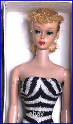 Vintage Barbie Doll PONYTAIL BLONDE 5 ORIGINAL BOX Swimsuit Stand NO GREEN 1961 Vintage Japan