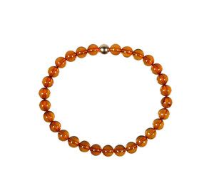 Barnsteen Cognac Armband Met K Gouden Kraal Spiritual Garden