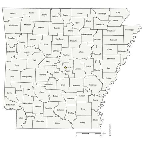 Arkansas counties editable map for Office