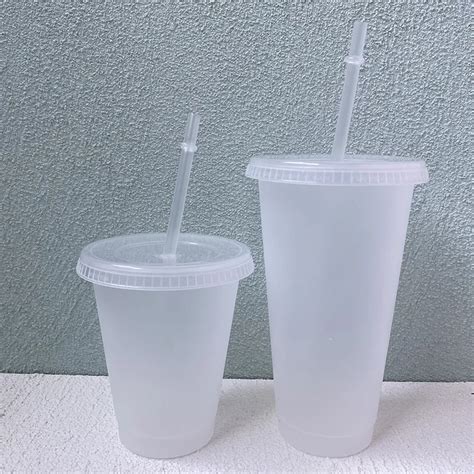Copo De Plástico Transparente - Copo De Plástico Transparente Com Palha 24 Oz De Copo De Bebida ...