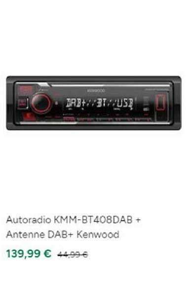 Promo Autoradio Kmm Bt Dab Antenne Dab Kenwood Chez Feu Vert