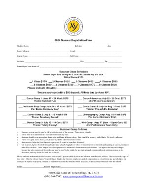 Fillable Online Summer Camp Enrollment Form Trinity Lutheran