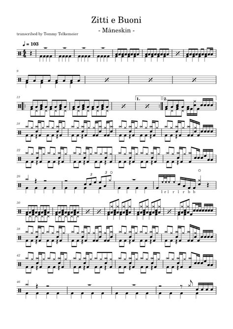 Zitti E Buoni M Neskin Zitti E Buoni Sheet Music For Drum Group Solo