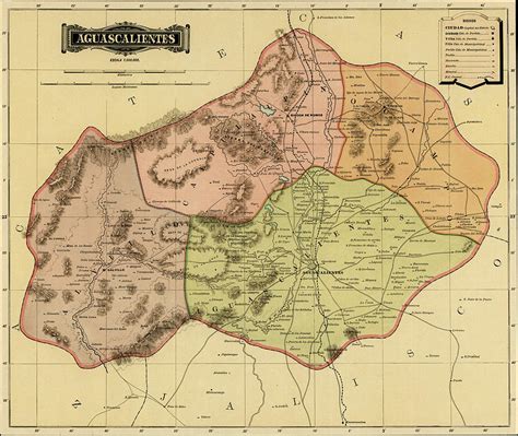 Aguascalientes 1844 Drawing By Vintage Maps Fine Art America