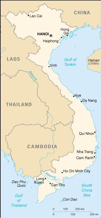 map  vietnam  capital  major cities