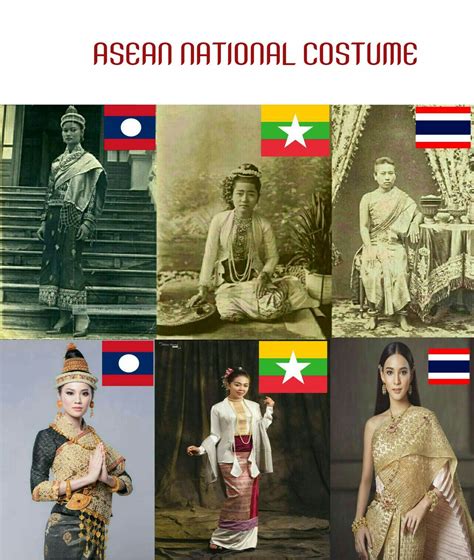 National costumes in ASEAN countries 🇹🇭 🇱🇦 🇲🇲