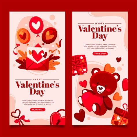 Premium Vector | Flat valentines day banners