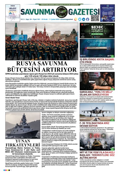 SAVUNMA SANAYİ GAZETESİ 28 SAYI SAVUNMA GAZETESİ DEFENCE NEWSPAPER