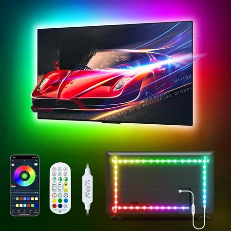 Daymeet LED Lights For TV 13 1ft RGB Strip Lights For 45 60in TV