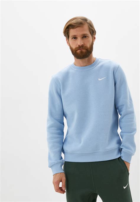 Свитшот Nike NIKE CLUB CREW-SWOOSH NFS, цвет: голубой, RTLABX744203 ...