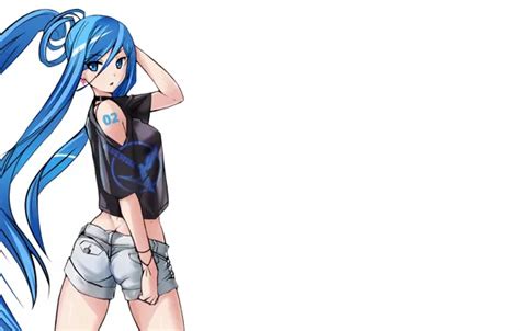 Wallpaper Girl Sexy Ass Shorts Blouse Long Hair Boobs Anime Beautiful Pretty Erotic