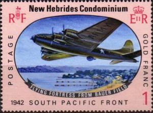 Stamp Boeing B Flying Fortress New Hebrides Th Anniversary Of