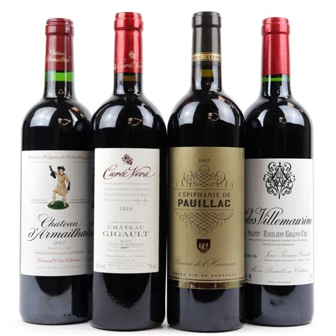 Assorted Bordeaux Red Wines 4x75cl | Wine Auctioneer