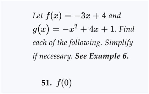 Solved Let Fx−3x4 And Gx−x24x1 Find Each Of The