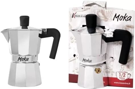 KASAVIVA CAFETIÈRE EN Aluminium Moka Café Expresso Manche Plastique 1