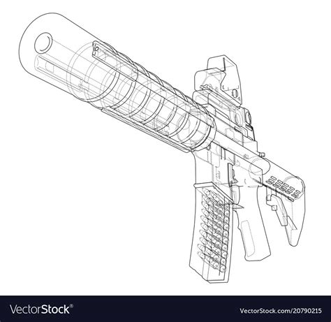 Machine gun Royalty Free Vector Image - VectorStock