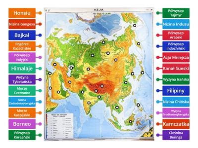 Mapa Azja Fizyczna Materia Y Dydaktyczne