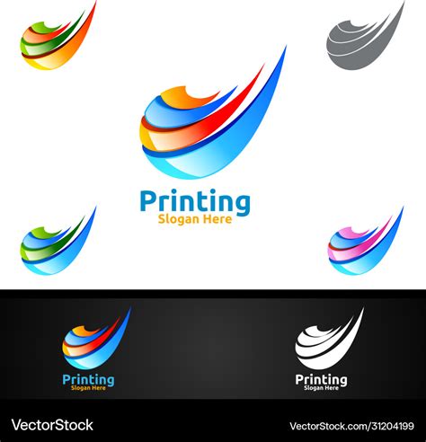 Digital printing company logo design for media Vector Image