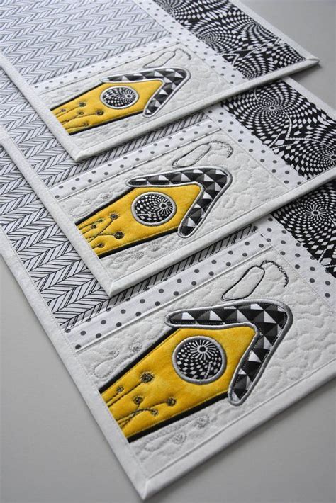 Placemats Black And White Black And White Placematstit Etsy White