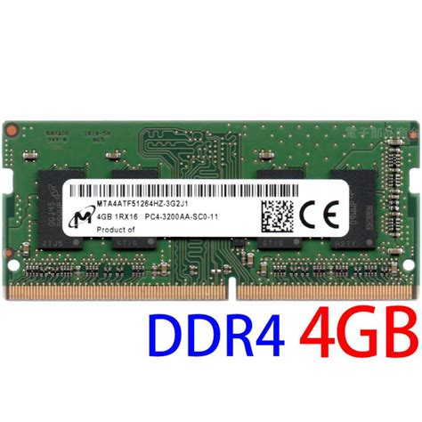 Micron Pc4 25600 Ddr4 3200 4gb 1rx16 Pc4 3200aa Sc0 11 So Dimm 260pin