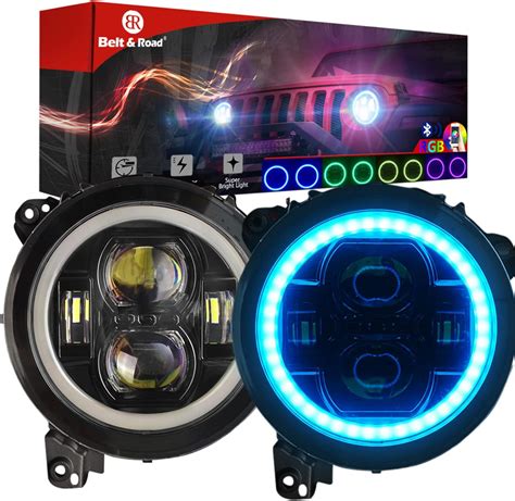 Amazon Tykick 9 Inch RGB LED Headlights Round For Jeep Wrangler JL