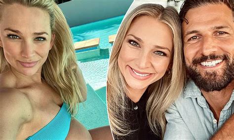 Anna Heinrich Shows Off Her Baby Bump In A Bikini As She Celebrates Melbourne Cup By The Pool