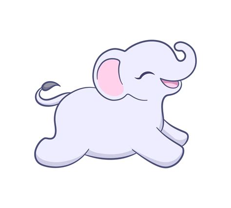 Icono De Elefante Corriendo Estilo De Dibujos Animados Vector De Stock