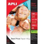 APLI Papel Fotografico Glossy Din A4 Embalagem De 100 Folhas 140 Gr