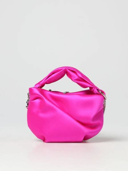 JIMMY CHOO BORSA MINI Borsa Bonny In Satin Con Manico Intrecciato