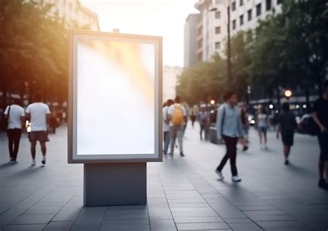 Premium Ai Image Dynamic Advertising Blank Mockup Street Banner In A