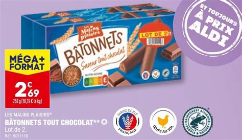 Promo Les Malins Plaisirs B Tonnets Tout Chocolat Chez Aldi