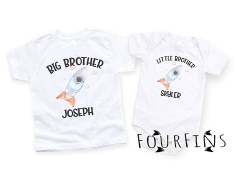 Matching Sibling Outfits With Names Personalized Brother Shirts Big Brother Little Brother