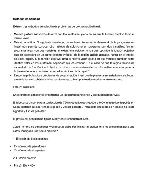 Programación Lineal En La Investigación De Operaciones Pdf