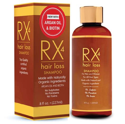 Rx4 Hair Loss Shampoo Dht Blocker For Thinning Hair Organic With Biotin Promotes Regrowth