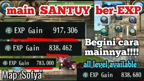 Main Santuy Ber Exp All Level Available Map Sofya Only Toram Online