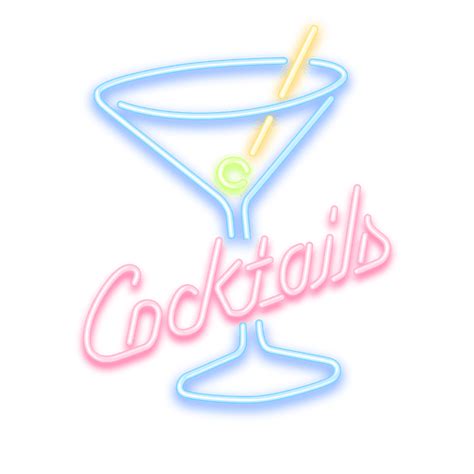 Neon Cocktails Sign Transparent Png Svg Vector File