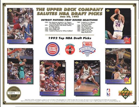 Detroit Pistons 1993 NBA Draft Shaquille O Neal LTD Upper Deck 8 X 11