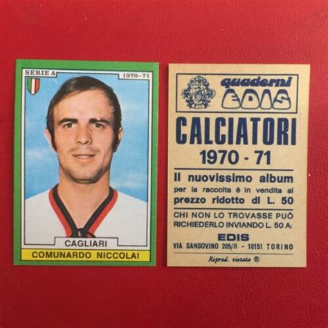 CALCIATORI EDIS 1970 1971 CAGLIARI NICCOLAI Figurina Album Calcio 70 71