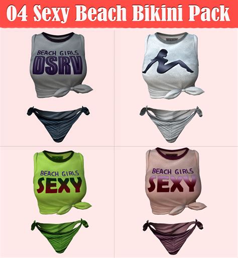 3D Model 04 Sexy Beach Bikini Pack VR AR Low Poly CGTrader