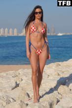 Ivana Knoll Sexy Wears A Hot Croatian Flag Bikini At The Beach In Doha AZNude