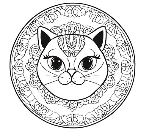 Coloriage Mandala Avec Un Chat T L Charger Et Imprimer Gratuit Sur