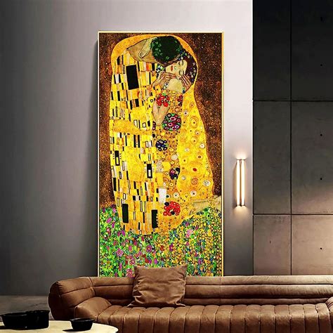 Amazon De Yayun Art Gustav Klimt Der Kuss Klassische Lgem Lde Druck