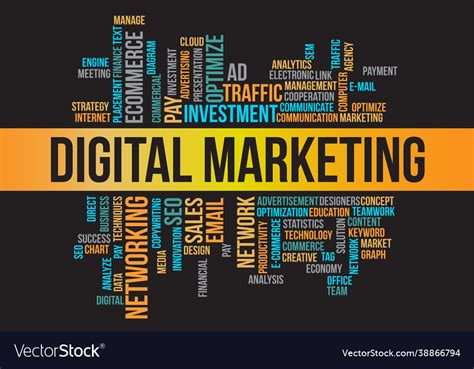 Business Concept Digital Marketing Word Cloud Vector Image