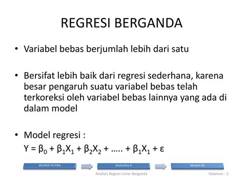 Uji Regresi Linier Berganda Berbagi Informasi