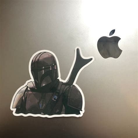 Mando Vinyl Sticker The Mandalorian Sticker Star Wars Etsy