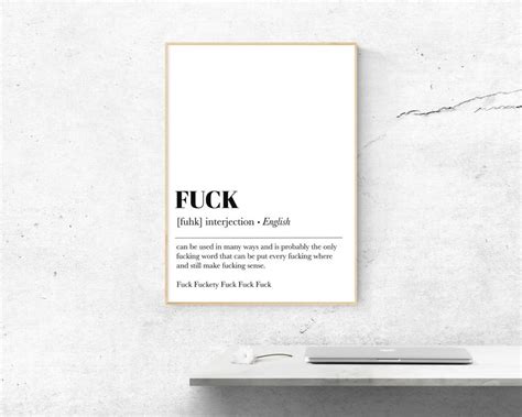 Funny Definition Print Fuck Definition Print Funny Gift Etsy
